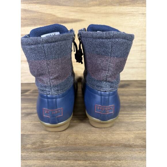 Sperry Duck Boots Womens Size 7 Saltwater Blue Wool Lace Up Ankle Top - Picture 9 of 11